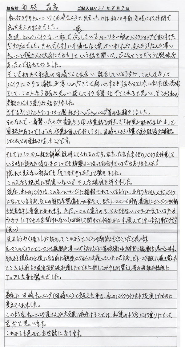 カワサキGSF1200 西村様